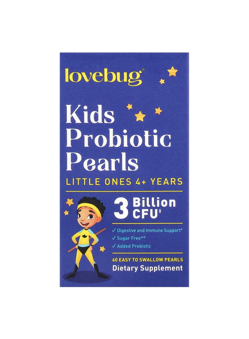 Kids Probiotics Pearls, 4+ Years, 3 Billion CFU, 60 Easy To Swallow Pearls